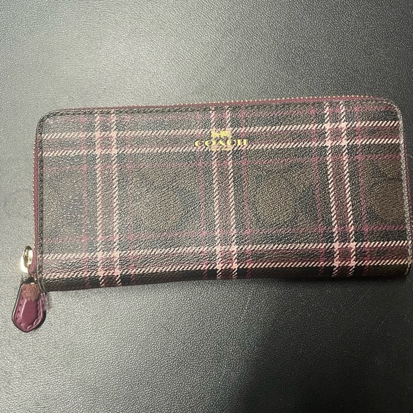 Coach Handbags - Coach Plaid Wallet - Brown and Pink